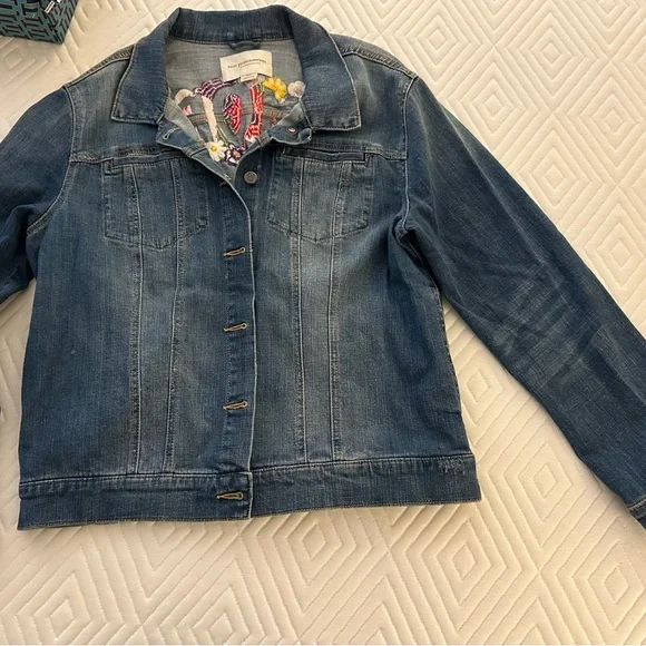 Pilcro and the Letterpress Floral Embroidered Denim Jacket - Picture 3 of 5